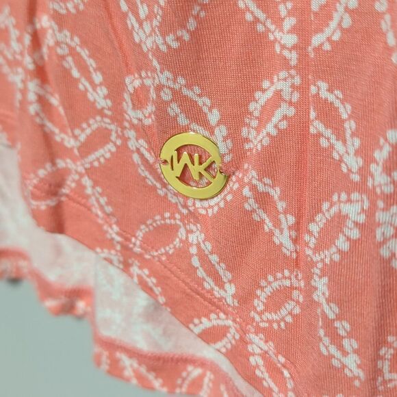 Michael Michael Kors Scoop Neck Coral Cap Sleeve Blouse - Picture 3 of 5